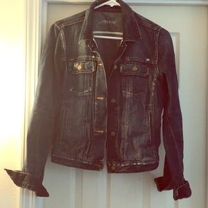 Distressed denim jacket